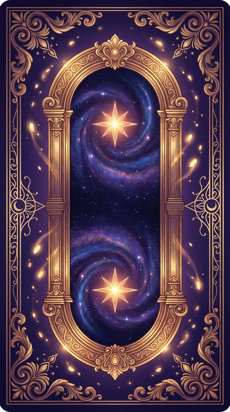 Golden doorway oracle card back