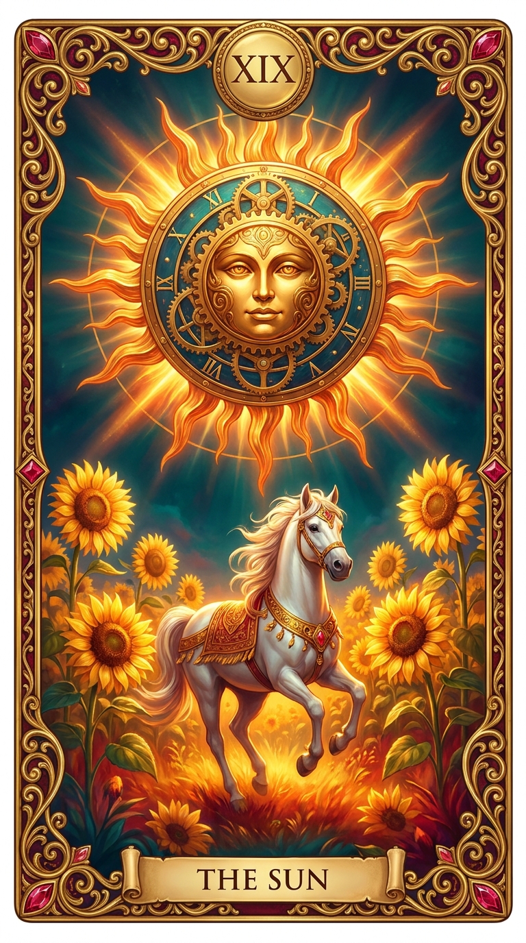 The Sun tarot card front