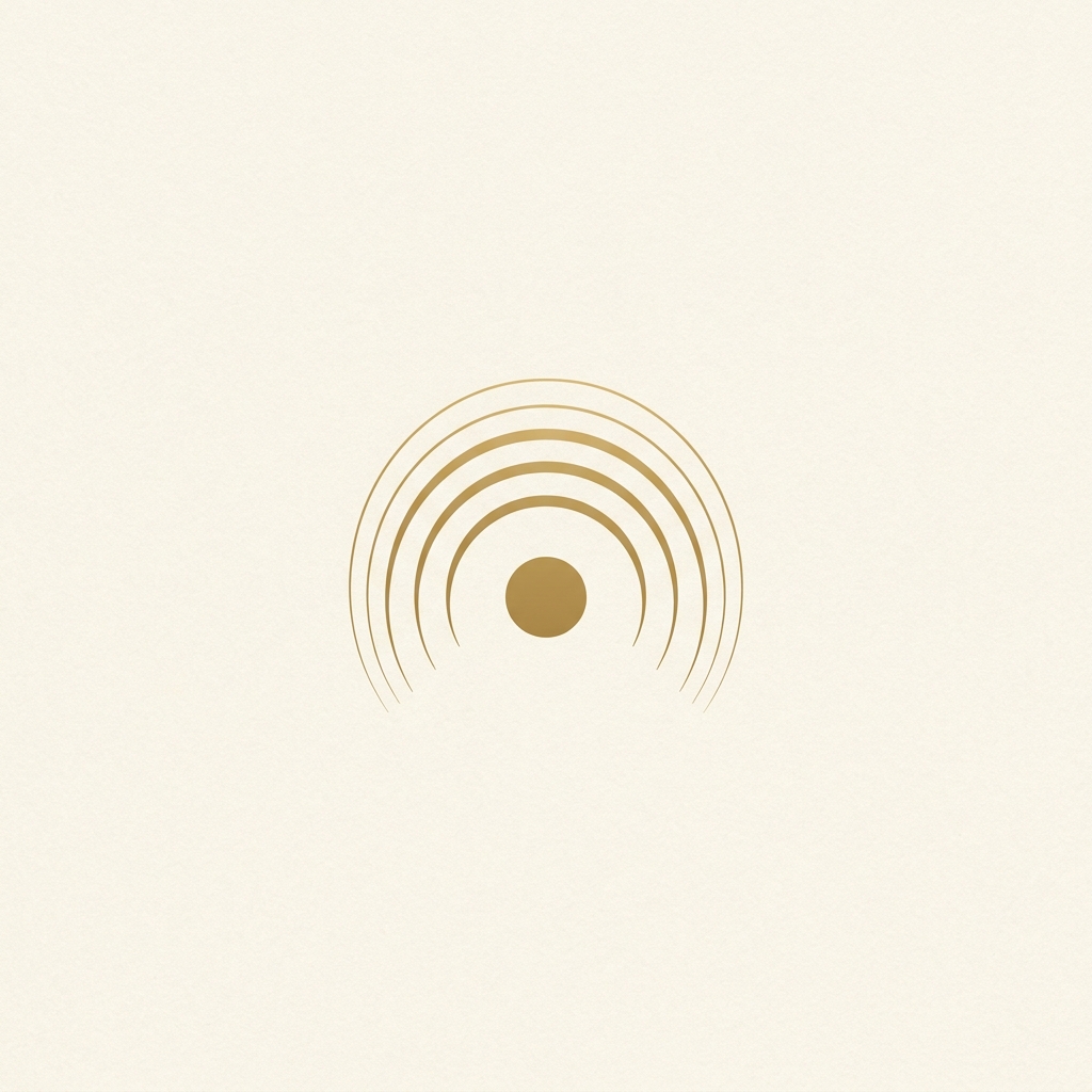 Concentric arches over gold disc
