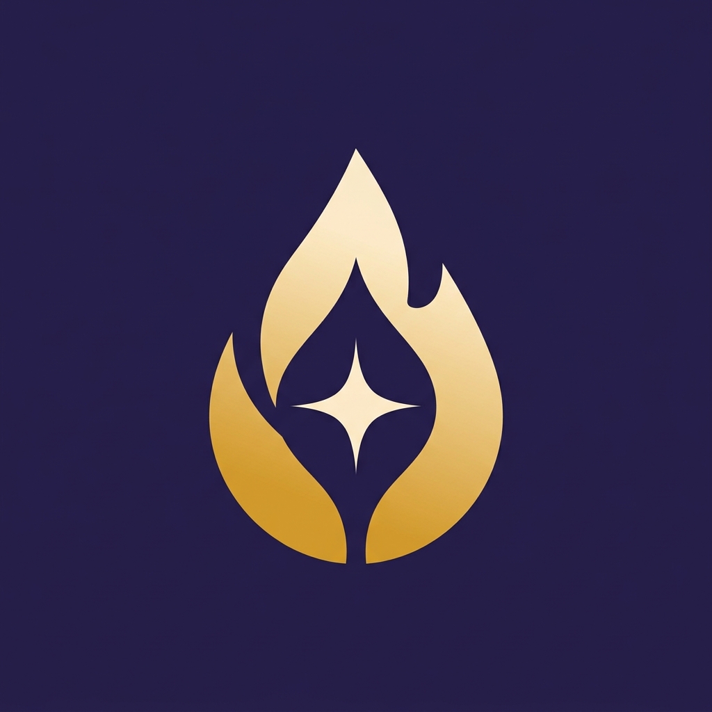 Candle flame with spark