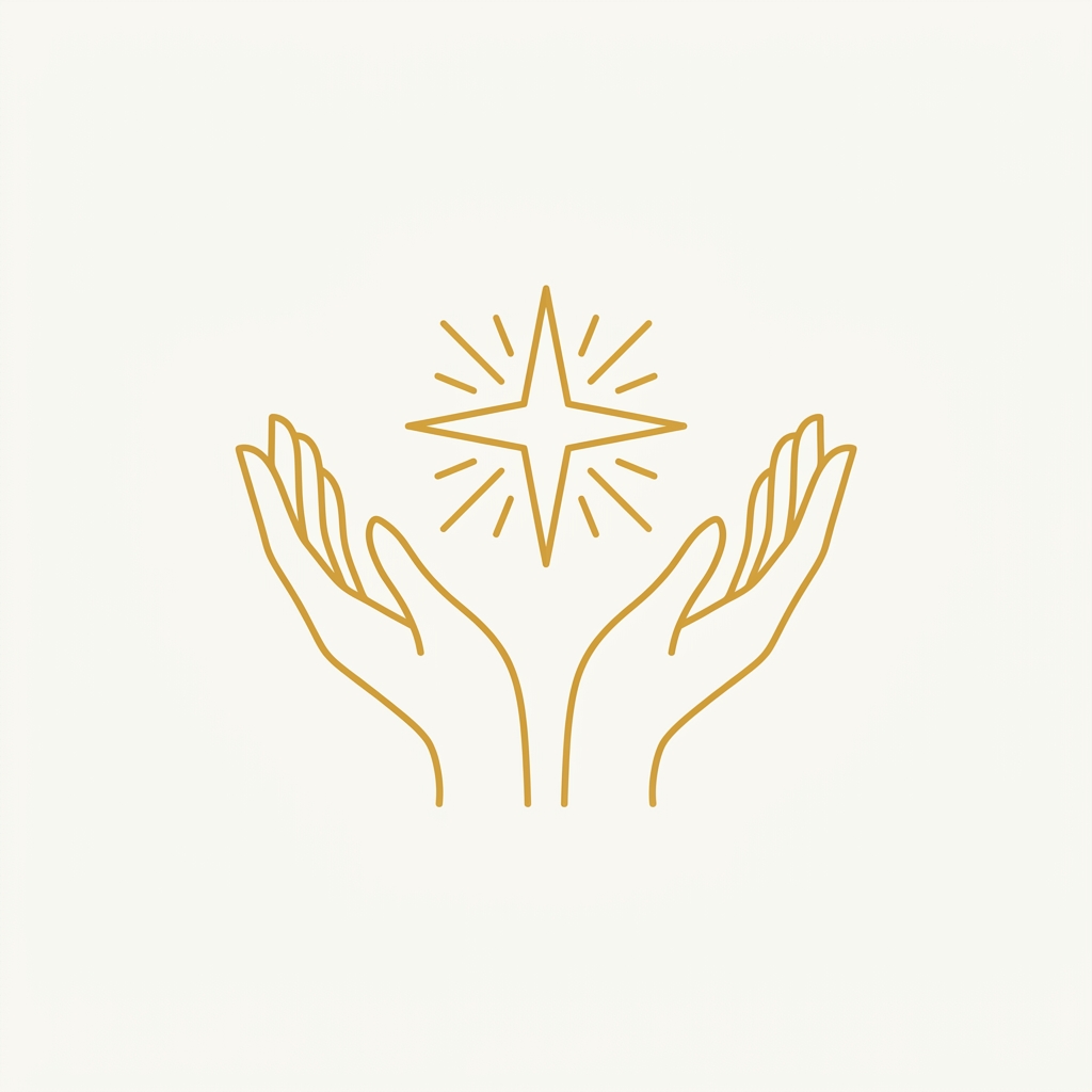 Hands holding star